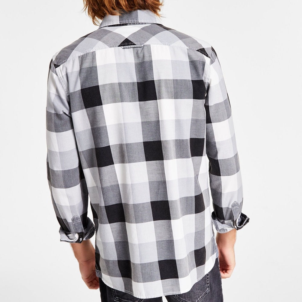 Sun + Stone • Men's Burke Regular-Fit Plaid Button-Down Shirt - Size XXL - Picture 16 of 16